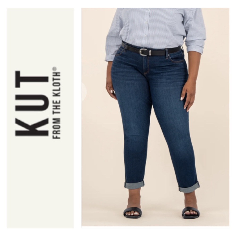 Kut from the Kloth Catherine Boyfriend Jeans Women's Plus Size 20W x 29 Stretch